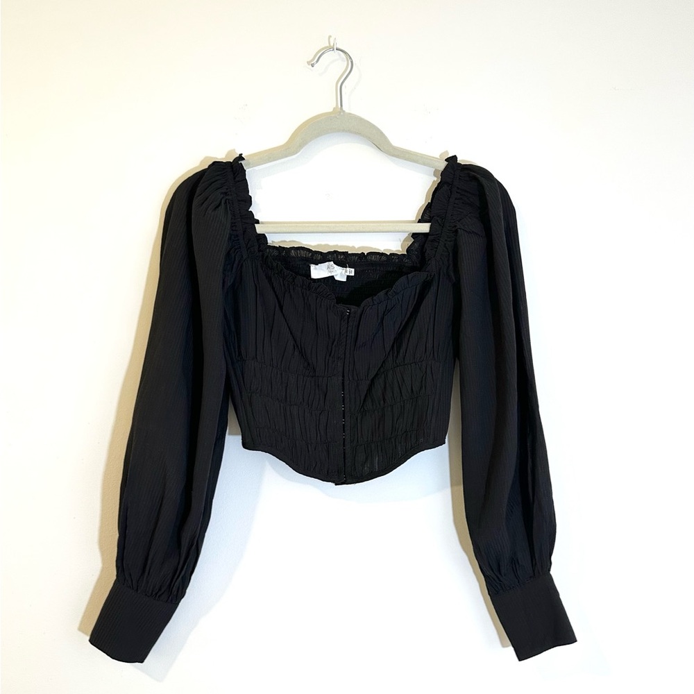 Black Off the Shoulder Corset Top